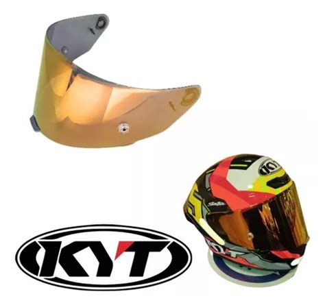 Viseira Capacete Kyt Tt Course Dourada Gold Espelhada Parcelamento