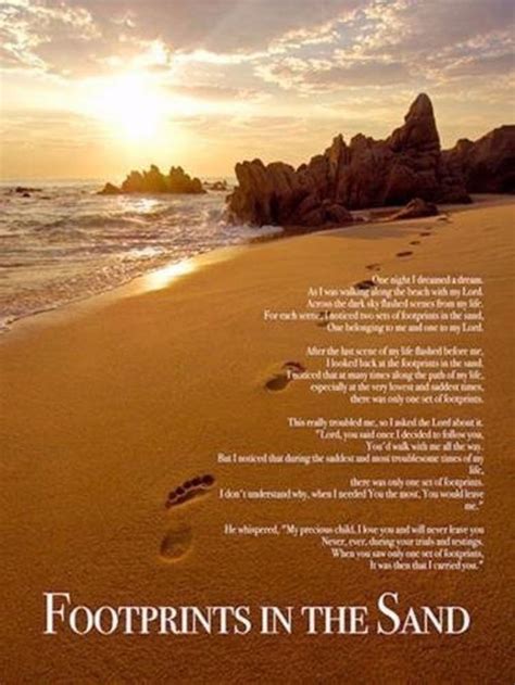 Inspirational Footprints Poem In The Sand Art Print Poster 17x13 Decor