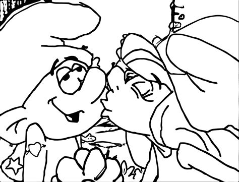 Smurf Hefty And Smurfette Coloring Page