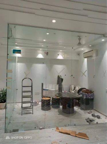 Plain Transparent Frameless Office Glass Partitions Size Dimension