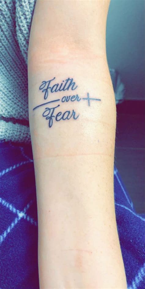 Faith Over Fear Inspirational Tattoos Scripture Tattoos Writing Tattoos