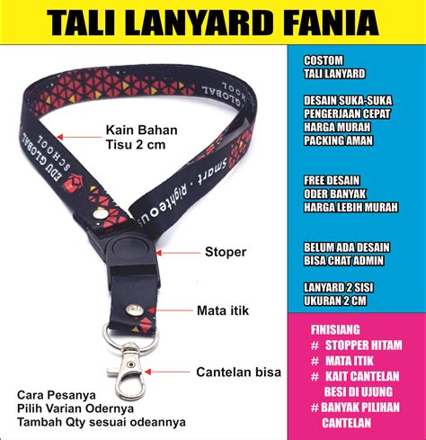 Tali Lanyard Printing Cm Minimal Cetak Pcs Cetak Lanyard Printing