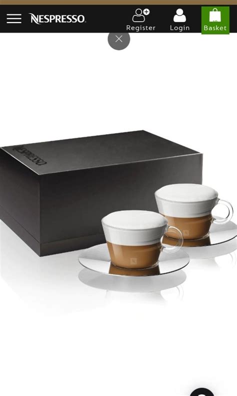 Bnib Set Of 2 Cappucinno Cups 180ml Nespresso View Collection