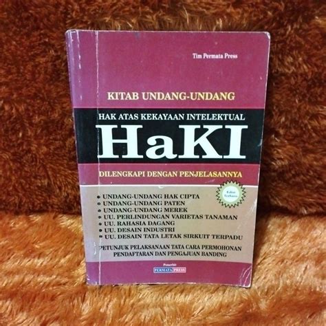 Jual Buku Kitab Undang Undang Hak Atas Kekayaan Intelektual Haki