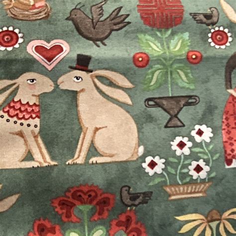 Hop Hop Hooray By Riley Blake Designs Bunny Rabbits With Green