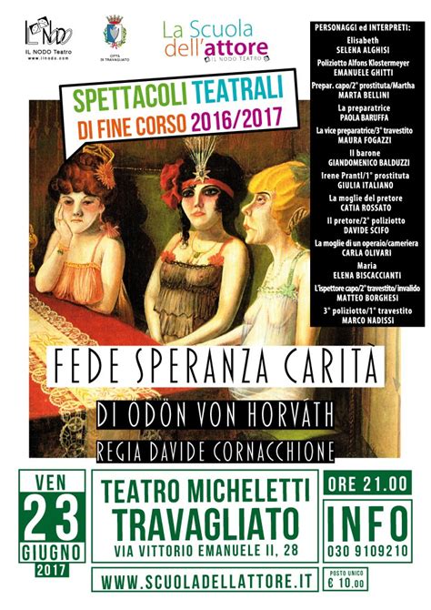 Fede speranza carità venerdì appuntamento teatrale a Travagliato