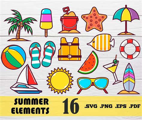 Summer Clipart Bundle, Beach Clipart, Tropical Clipart,, 47% OFF