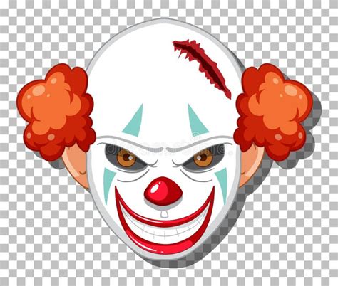 Scary Clown Head On Grid Background Stock Vector Illustration Of Fear