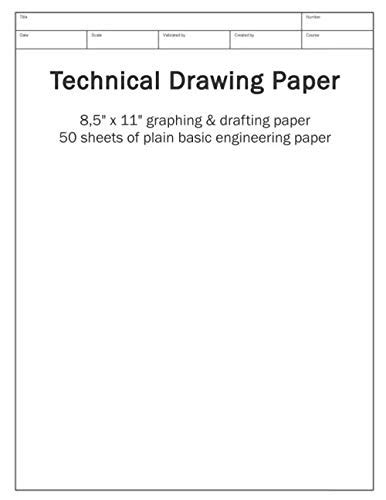 Technical Drawing Paper 8,5" x 11" Graphing & Drafting Paper: 50 sheets ...