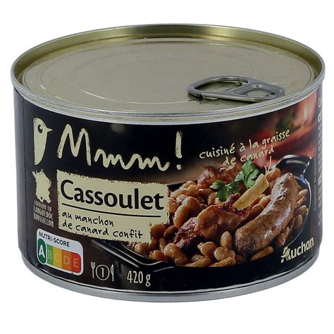 Auchan Mmm Cassoulet Au Manchon De Canard Confit Cuisin La Graisse