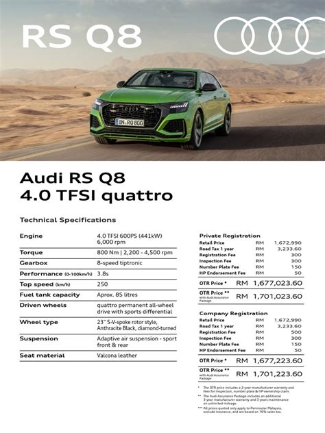 Rs q8 Pricelist 2023 | PDF | Audi | Product Introductions