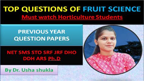 Fruit Science Asrb Net Sms Sto Previous Year Questions Jrf Srf