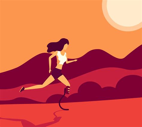 Running Girl With Prosthetic Leg Vector Illustration 3223407 Vector Art At Vecteezy