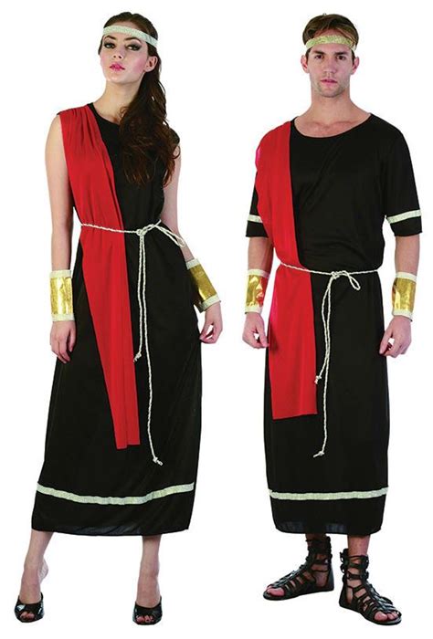 Mens Ladies Greek Grecian Caesar Roman God Toga Black Fancy Dress