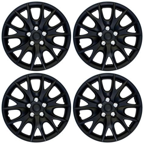 Pc Set Of Matte Black Hub Caps For Oem Steel Wheel Cover Center