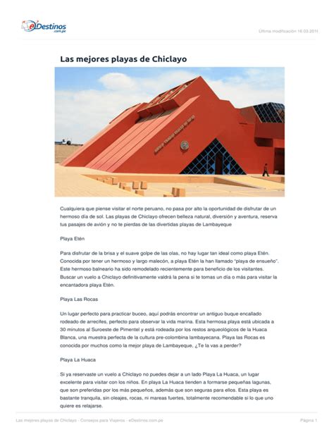 Las Mejores Playas De Chiclayo