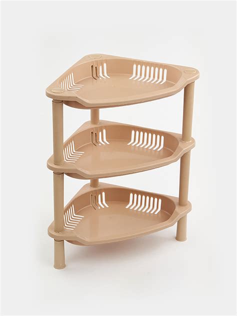 Этажерка пластиковая, полка для кухни угловая, напольный стеллаж для ...