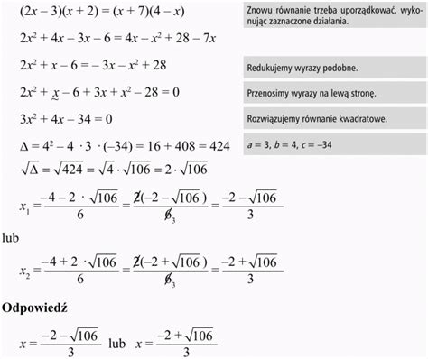 R Wnania I Nier Wno Ci Kwadratowe Matematyka Opracowania Pl