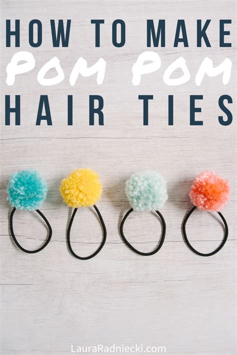 How To Make DIY Pom Pom Ponytail Holders Easy Pom Pom Hair Ties Pom