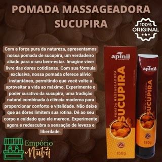 Kit 2 Un Pomada Massageadora Sucupira Apinil Cosméticos Alivio das