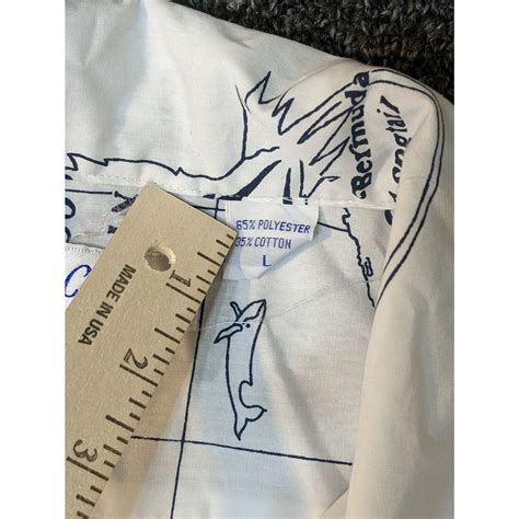 VINTAGE CAPITAL BERMUDA Island Map Shirt Mens Medium. - Gem
