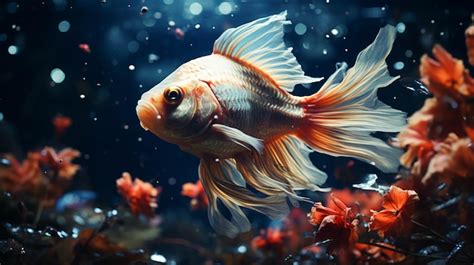 Premium AI Image Siamese Fish Swimming In A Luxurious Underwater