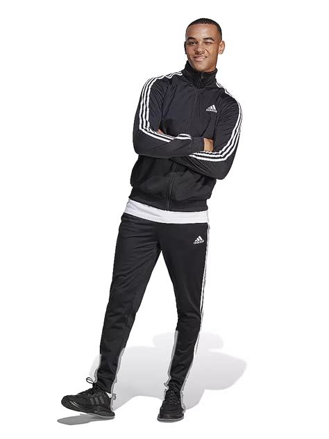 Adidas Herren Trainingsanzug Sportswear Basic Streifen Tricot Schwarz