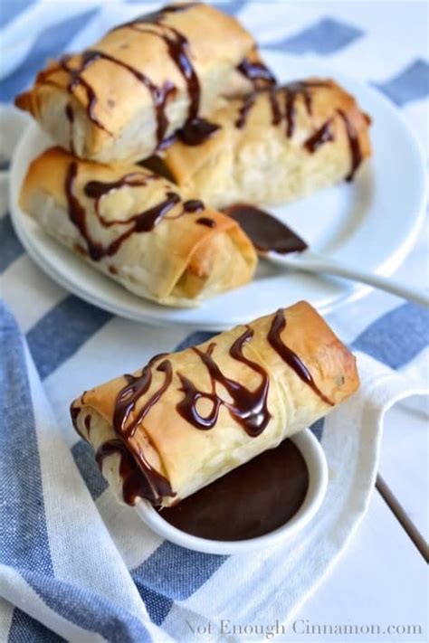 Baked Chocolate And Banana Crispy Rolls Video Not Enough Cinnamon