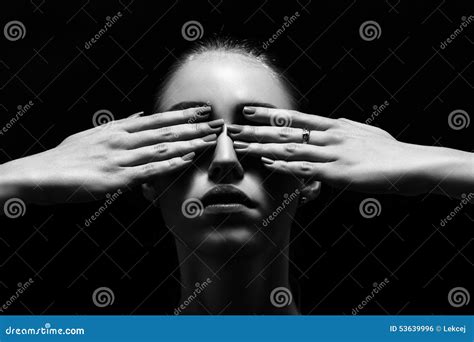 Covered Eyes Stock Photo Image Of Front Closed Emotions 53639996