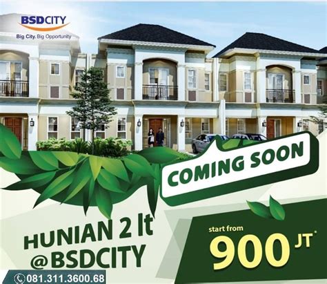 Rumah Murah Bsd City Jutaan Bisa Kpr Dp Cicil Sinarmas Land