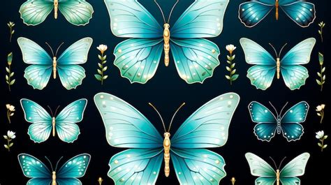 Un Conjunto De Mariposas Coloridas Foto Premium