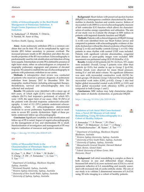 PDF 430 Validation Of Left Atrial Mid Cross Sectional Area A Novel