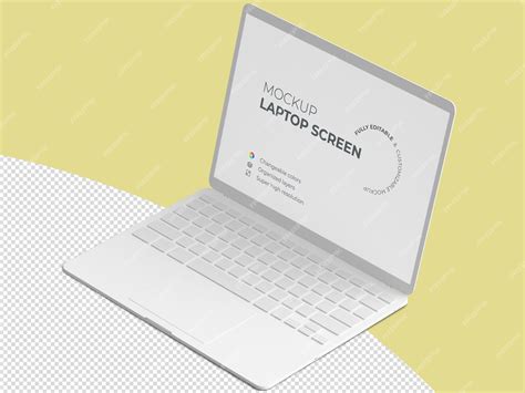 Premium PSD | Isometric laptop screen mockup template