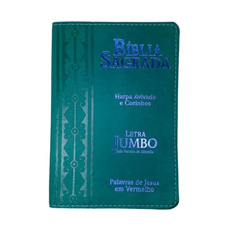 Bíblia Sagrada arc Letra Jumbo Harpa Capa Luxo Arabesco Azul Submarino