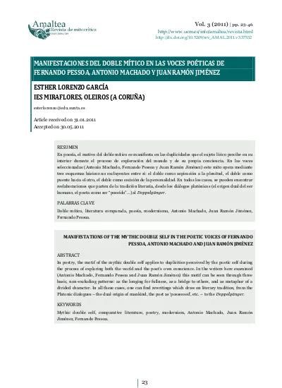 Manifestaciones Del Doble M Tico En Las Voces Po Ticas De Fernando