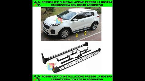 PEDANE LATERALI KIA SPORTAGE 2015 SOTTO PORTA ACCIAIO INOX E PVC