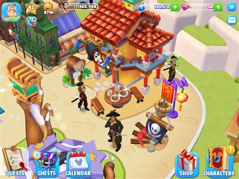 Captain Barbossa Elizabeth Swann And Will Turner In The Disney Magic Kingdoms Game Disney