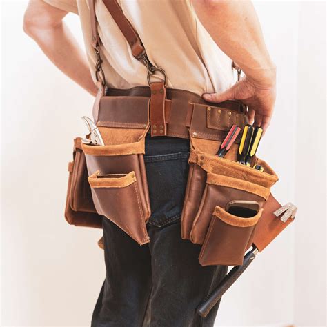 Professional Carpenter Leather Tool Belt, Tool Belt With Suspenders ...