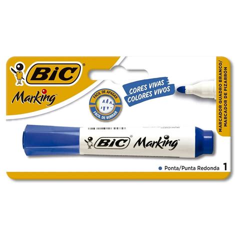 Marcador Para Quadro Branco Recarregável Bic Marking Azul 1 Unidade