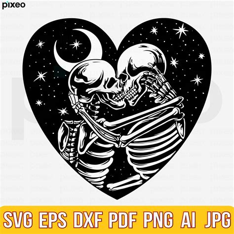 Skull Lovers Svg Skull Svg Dead Skeleton Love Svg Gothic Etsy Canada