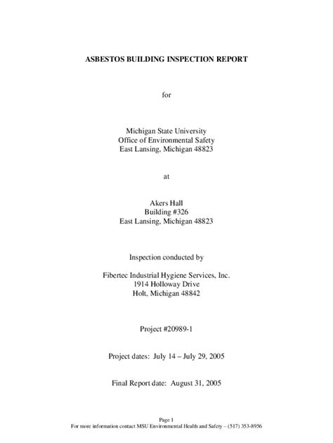 Fillable Online Bldg0326 Asbestos Inspection Report Fax Email Print