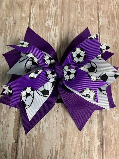 Spike Soccer Bow Purple Bow Ponytail Bow Team Order Pick Etsy