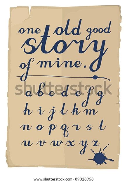 Hand Written Font Old School Stock Vector Royalty Free 89028958