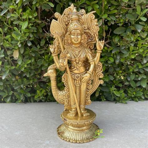 Brass Lord Murugan Statue Big Brass Kartikeya Idol Karthikeyan