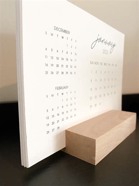 2023 Desk Calendar 5x7 Horizontal Previous And Next Month Etsy