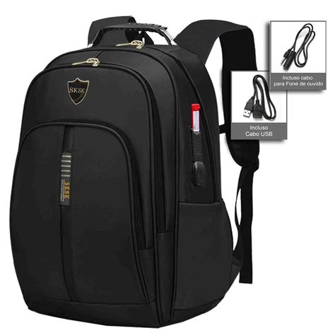 Mochila Feminina Masculina Notebook Resistente A Agua Marcador De