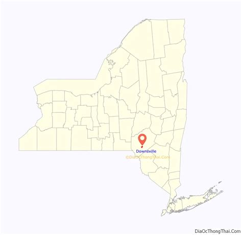 Map of Downsville CDP, New York - Thong Thai Real