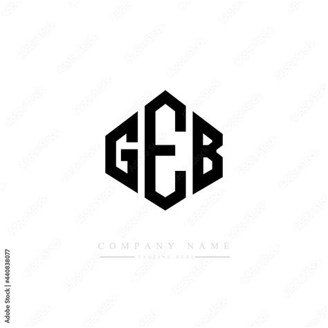 GEB Letter Logo Design With Polygon Shape GEB Polygon Logo Monogram