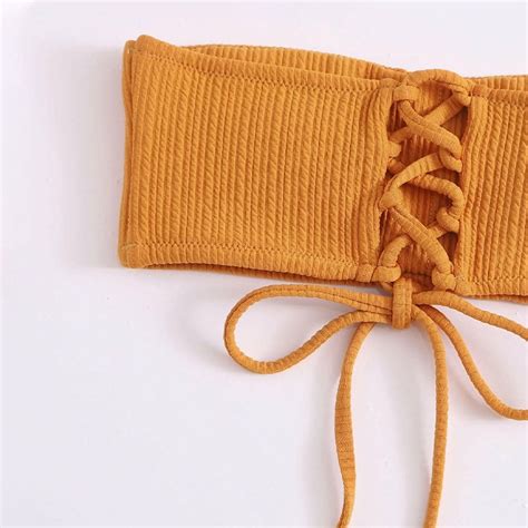 Para Praia 2022 Sexy Bandeau Bikini Female Brazili Grandado