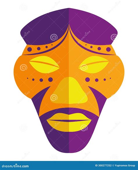 Nigerian mask colorful stock vector. Illustration of symbolism - 300277252